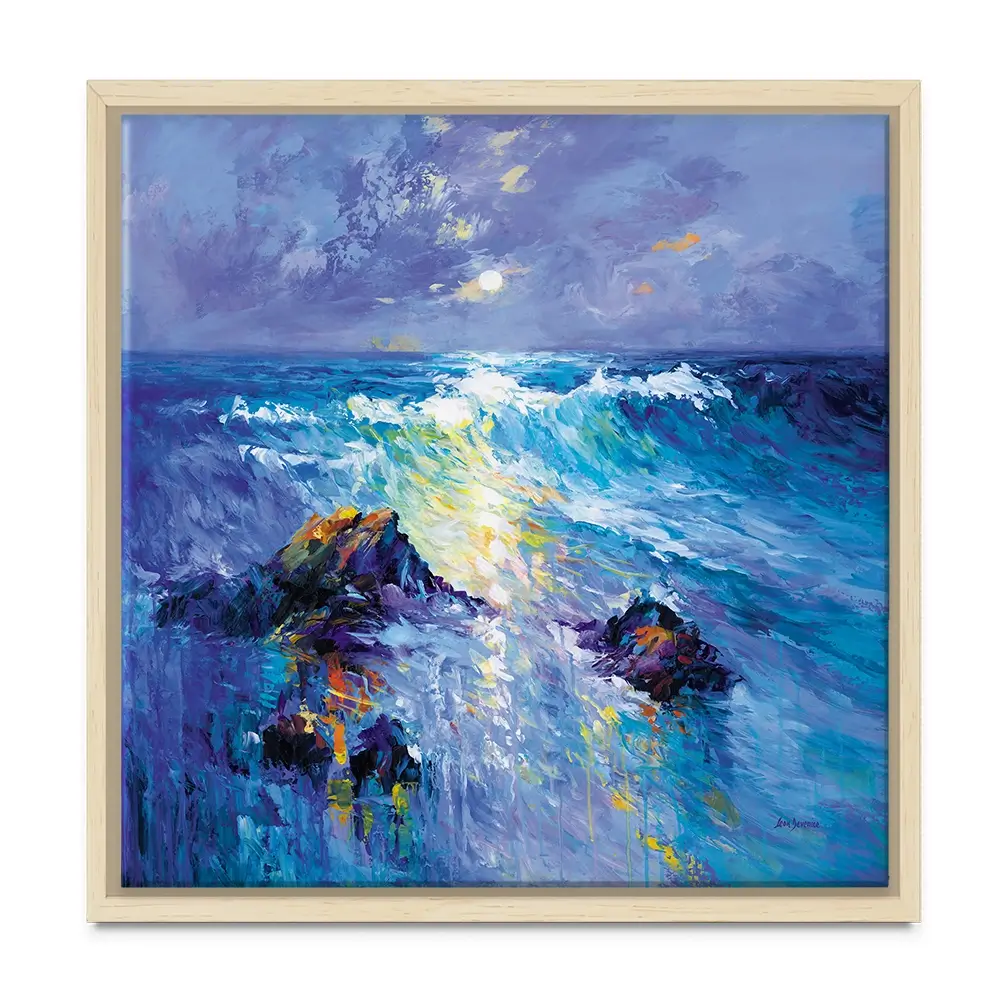 Seascape With Crashing Waves Over Rocky Coast Square Canvas Print Seascape With Crashing Waves Over Rocky Coast Square Canvas Print wall art product Leon Devenice