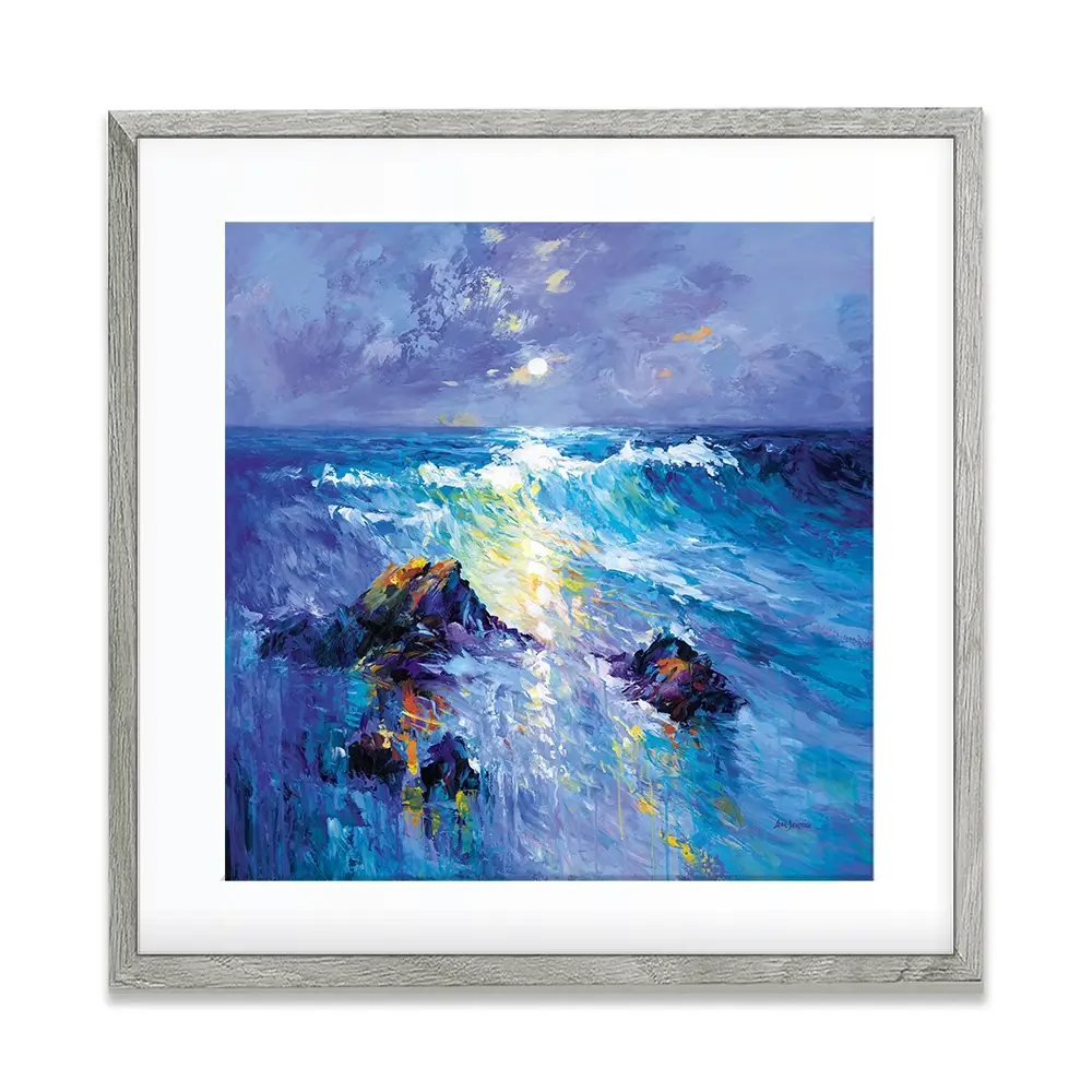 Seascape With Crashing Waves Over Rocky Coast Square Framed Art Print Seascape With Crashing Waves Over Rocky Coast Square Framed Art Print wall art product Leon Devenice