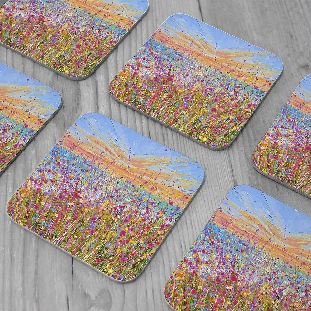 Seaside Bloom Coaster Set Seaside Bloom Coaster Set wall art product Olga Tkachyk