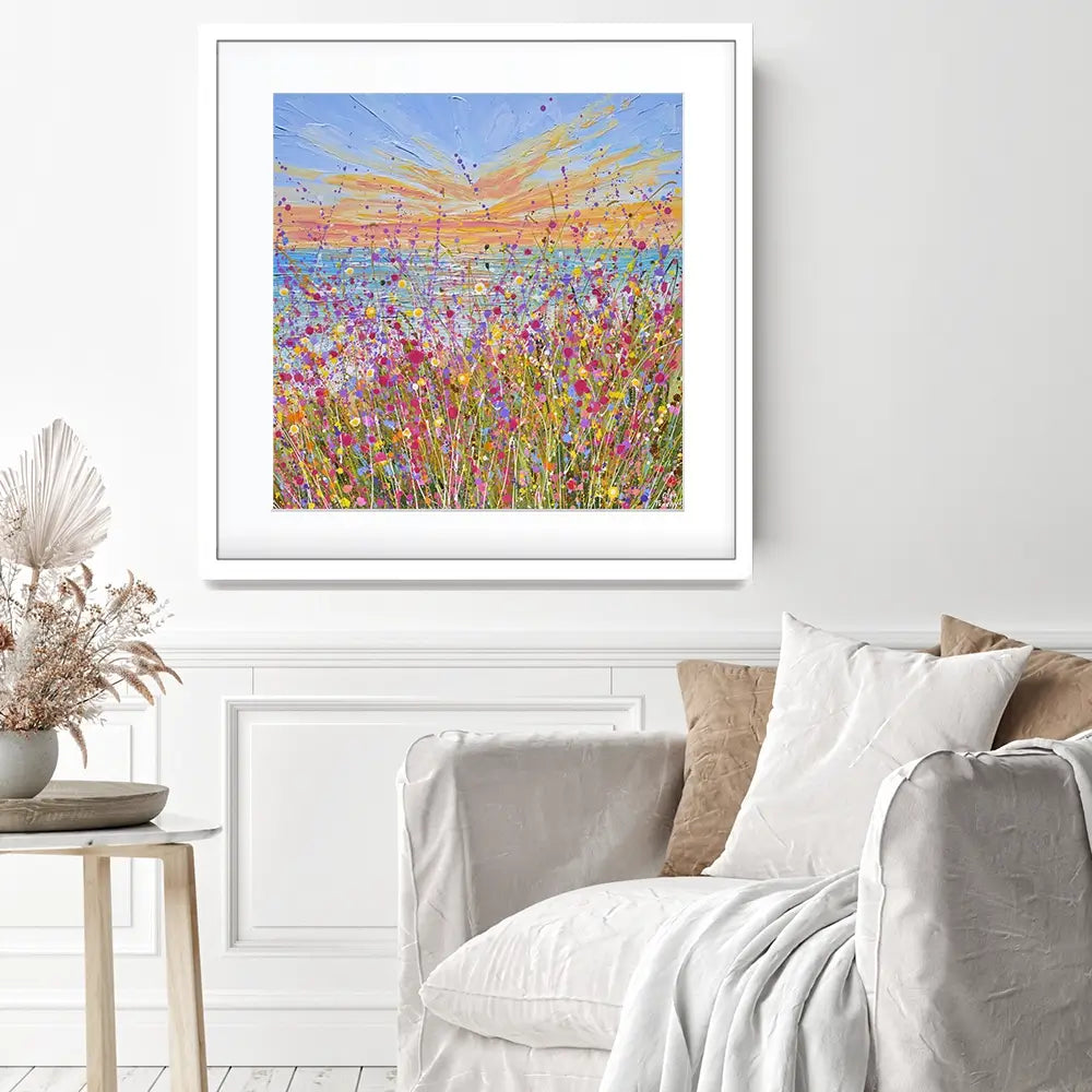 Seaside Bloom Square Framed Art Print Seaside Bloom Square Framed Art Print wall art product Olga Tkachyk