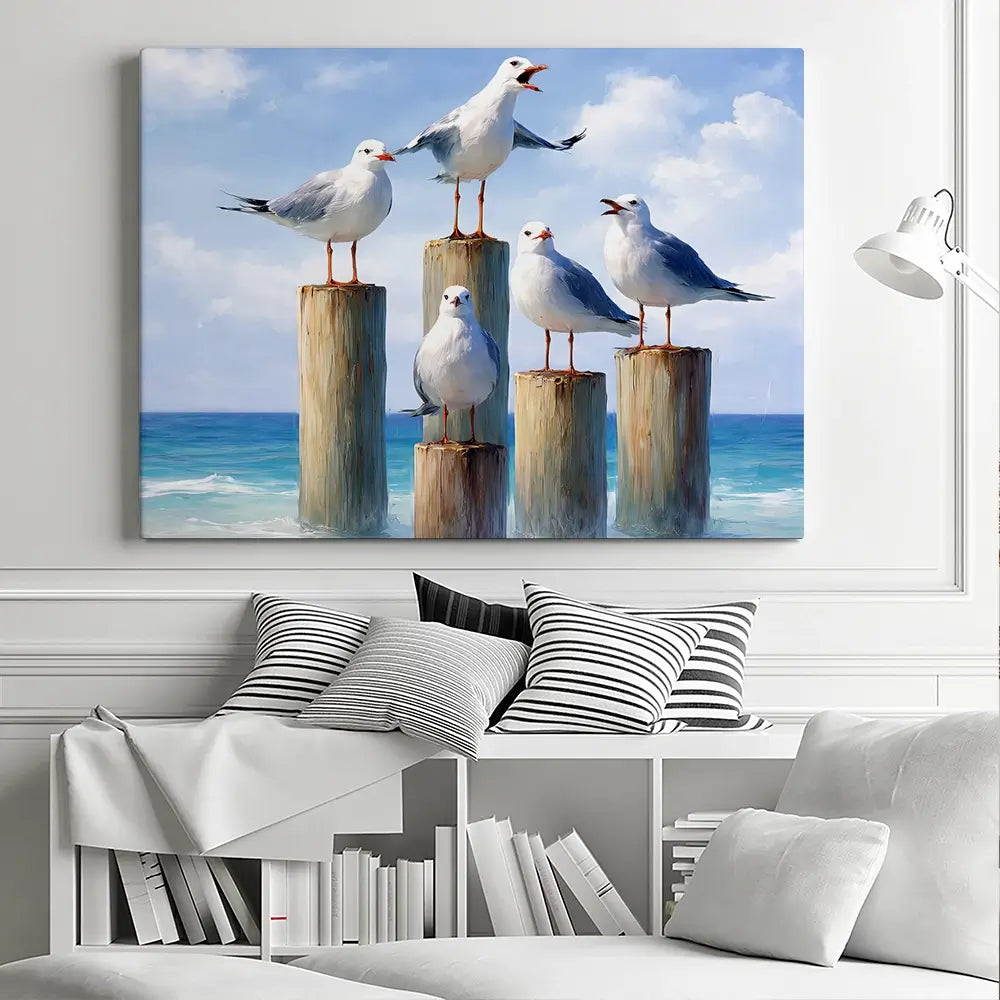 Seaside Seagulls Canvas Print Seaside Seagulls Canvas Print wall art product David Alexander Elder