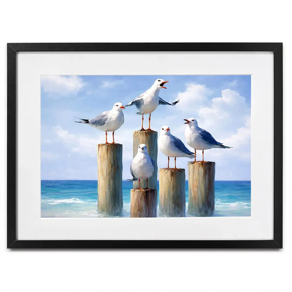 Seaside Seagulls Framed Art Print Seaside Seagulls Framed Art Print wall art product David Alexander Elder