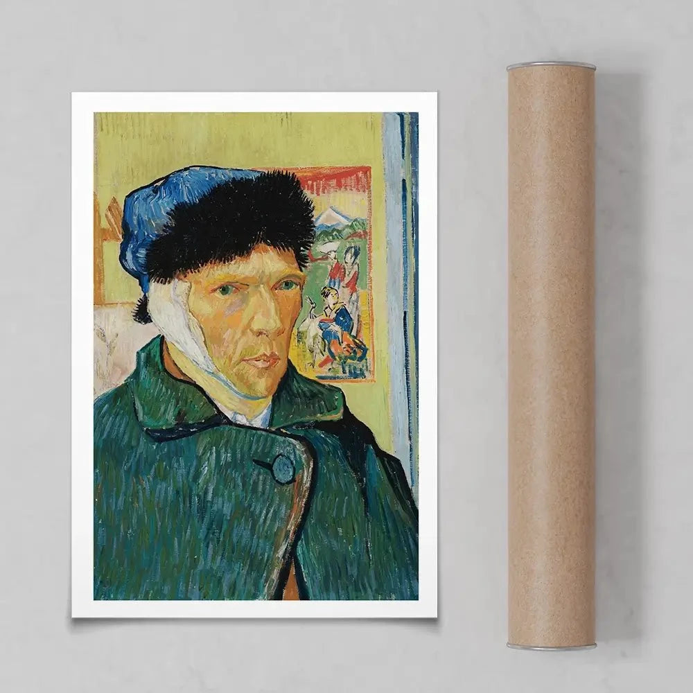 Self Portrait With Bandaged Ear Art Print Self Portrait With Bandaged Ear Art Print wall art product Vincent Van Gogh
