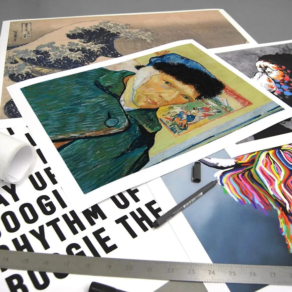 Self Portrait With Bandaged Ear Art Print Self Portrait With Bandaged Ear Art Print wall art product Vincent Van Gogh