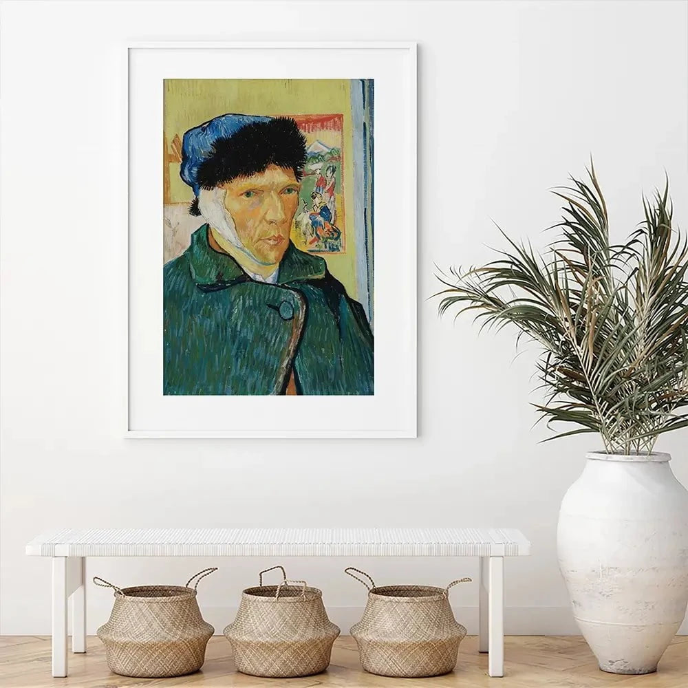 Self Portrait With Bandaged Ear Framed Art Print Self Portrait With Bandaged Ear Framed Art Print wall art product Vincent Van Gogh