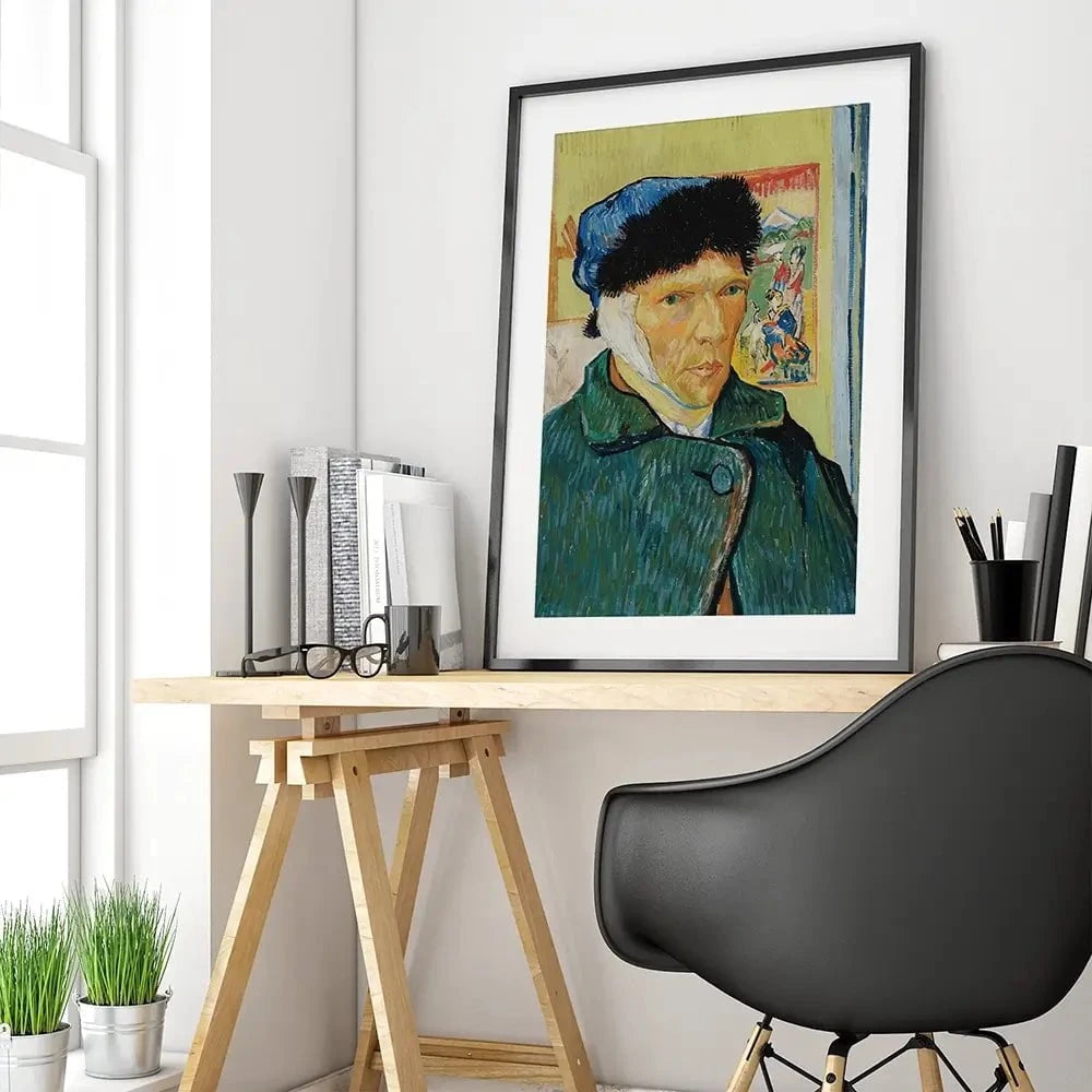 Self Portrait With Bandaged Ear Framed Art Print Self Portrait With Bandaged Ear Framed Art Print wall art product Vincent Van Gogh