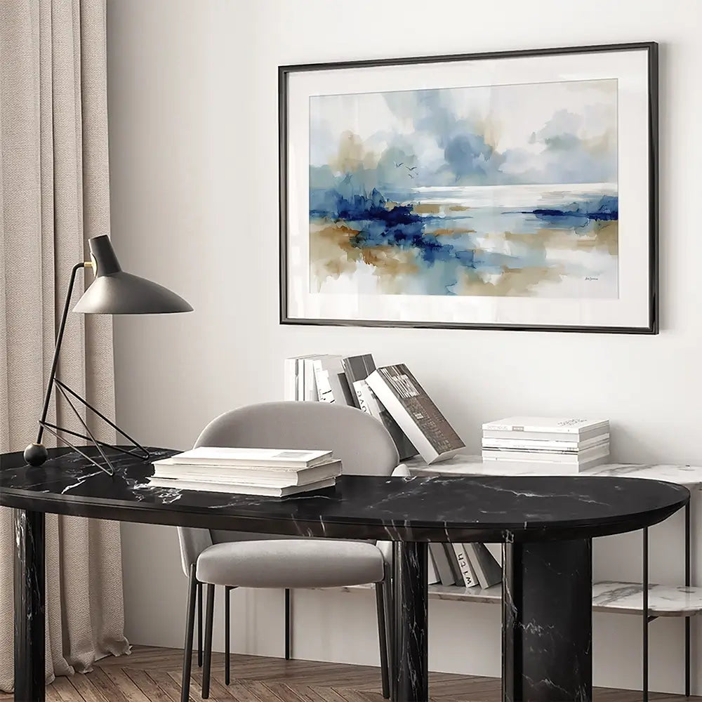 Serene Coastal View Framed Art Print Serene Coastal View Framed Art Print wall art product Leon Devenice