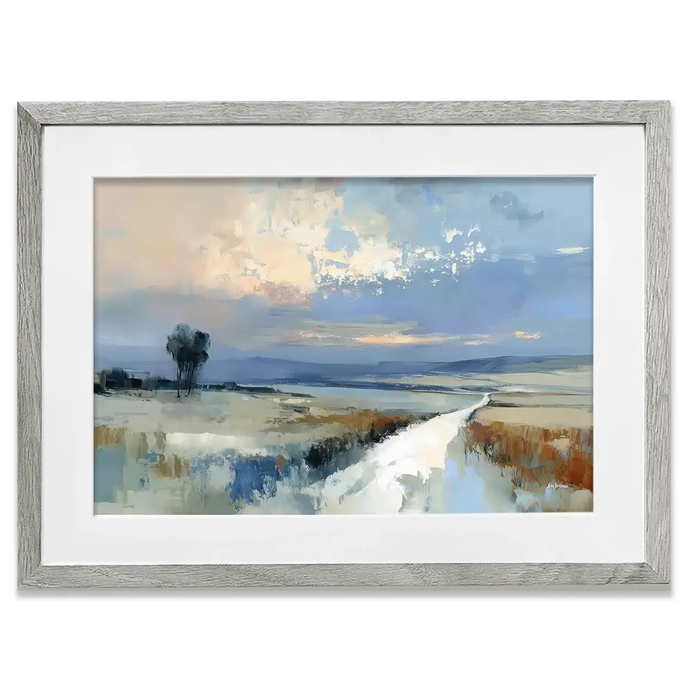 Serene Distant Hills Framed Art Print Serene Distant Hills Framed Art Print wall art product Leon Devenice