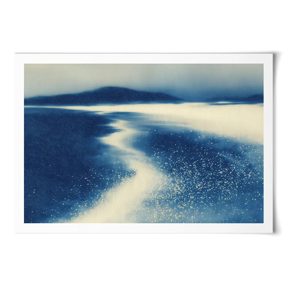 Serene Shoreline Flow Art Print Serene Shoreline Flow Art Print wall art product Chromatic Storm Studio