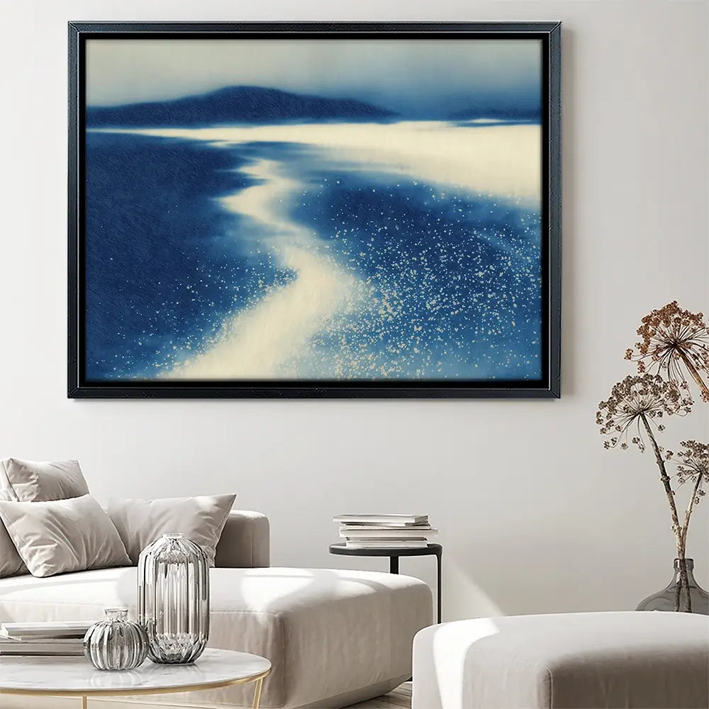 Serene Shoreline Flow Canvas Print Serene Shoreline Flow Canvas Print wall art product Chromatic Storm Studio