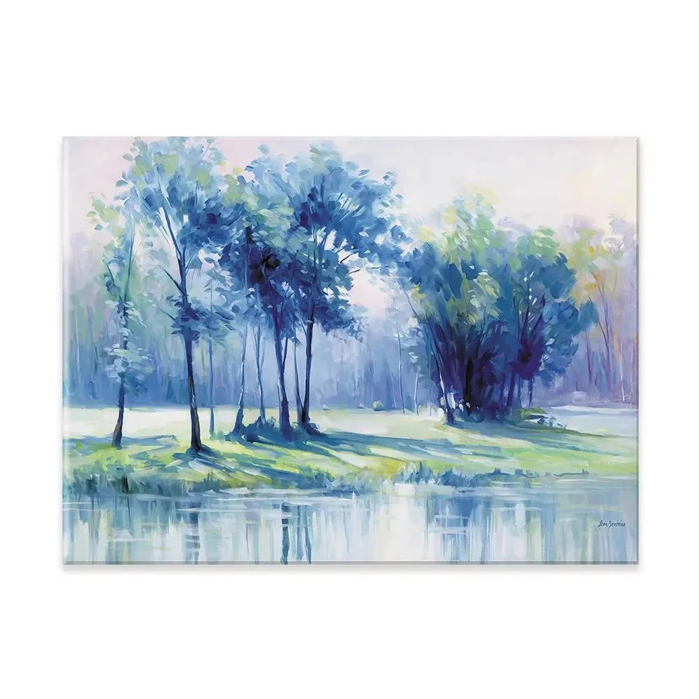 Serene Trees By A Reflective River Canvas Print Serene Trees By A Reflective River Canvas Print wall art product Leon Devenice