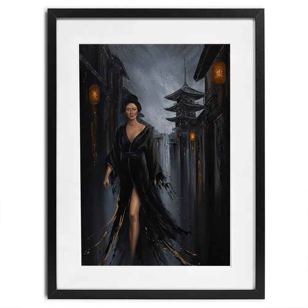 Shadow Of Geisha Framed Art Print Shadow Of Geisha Framed Art Print wall art product Isabella Karolewicz