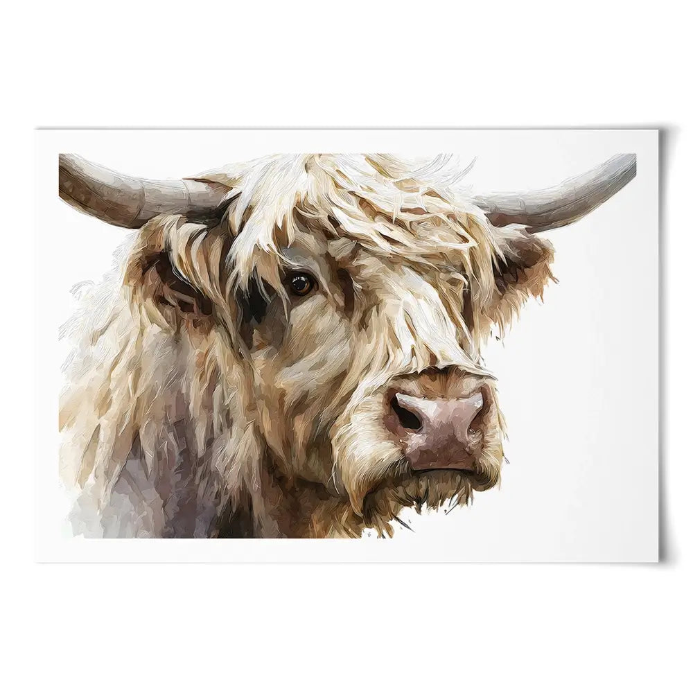 Shaggy Highland Cow Art Print Shaggy Highland Cow Art Print wall art product Petal Prints Design - Independent