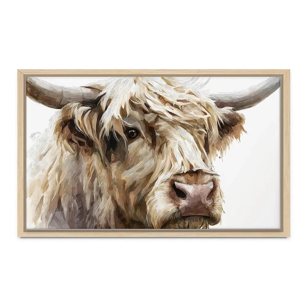 Shaggy Highland Cow Canvas Print Shaggy Highland Cow Canvas Print wall art product Petal Prints Design - Independent