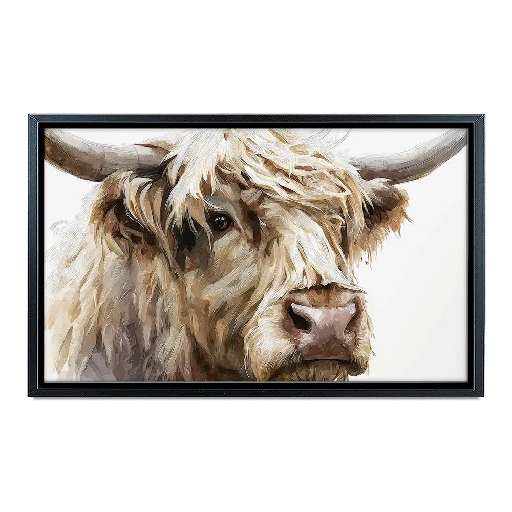 Shaggy Highland Cow Canvas Print Shaggy Highland Cow Canvas Print wall art product Petal Prints Design - Independent