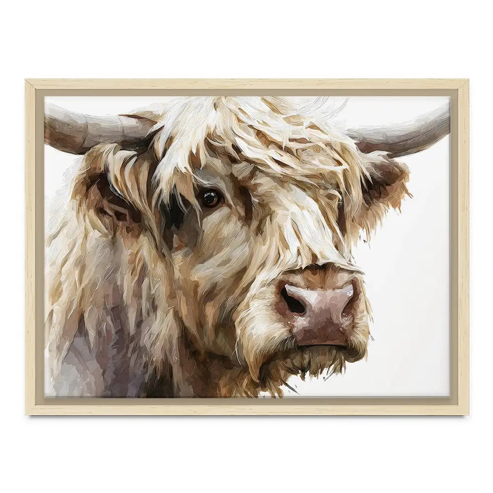 Shaggy Highland Cow Canvas Print Shaggy Highland Cow Canvas Print wall art product Petal Prints Design - Independent