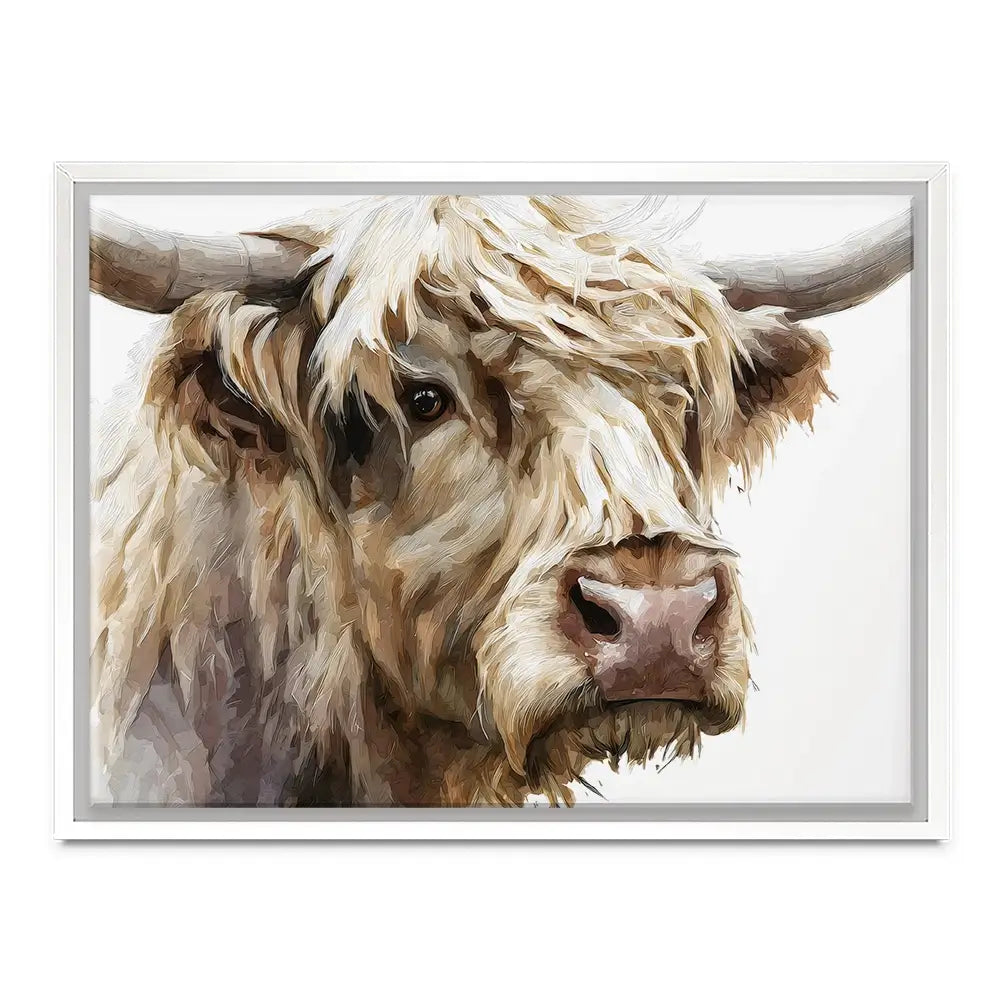 Shaggy Highland Cow Canvas Print Shaggy Highland Cow Canvas Print wall art product Petal Prints Design - Independent