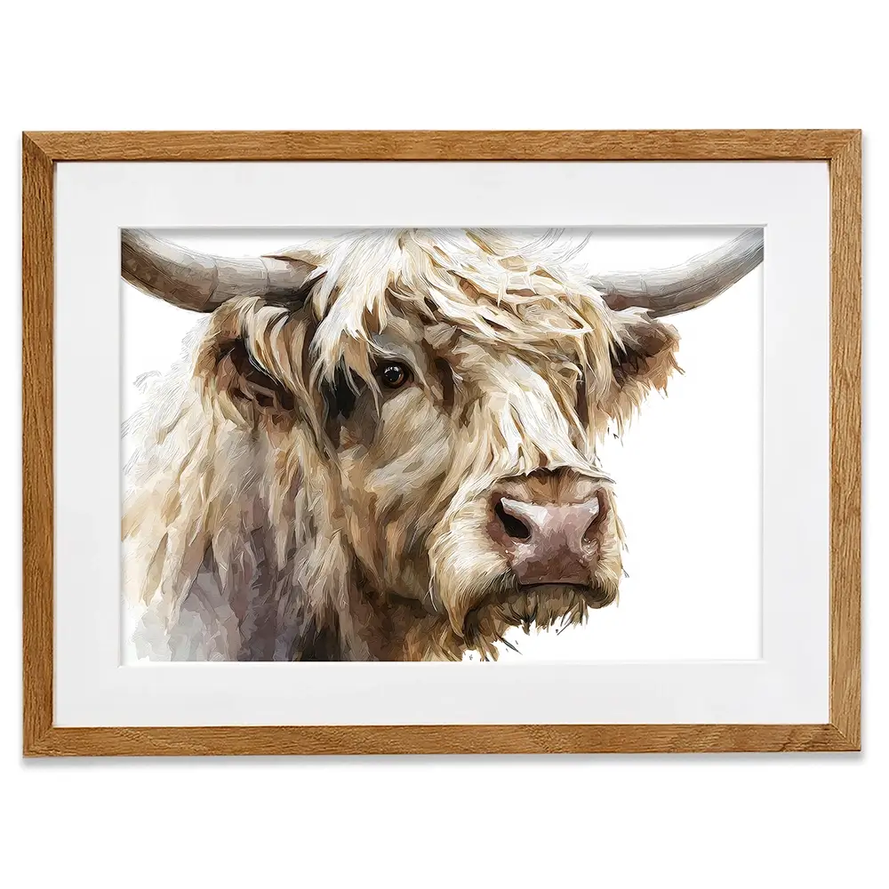 Shaggy Highland Cow Framed Art Print Shaggy Highland Cow Framed Art Print wall art product Petal Prints Design - Independent