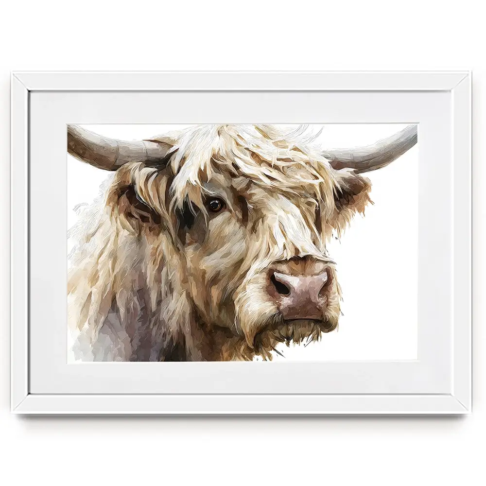 Shaggy Highland Cow Framed Art Print Shaggy Highland Cow Framed Art Print wall art product Petal Prints Design - Independent