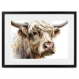 Shaggy Highland Cow Framed Art Print Shaggy Highland Cow Framed Art Print wall art product Petal Prints Design - Independent