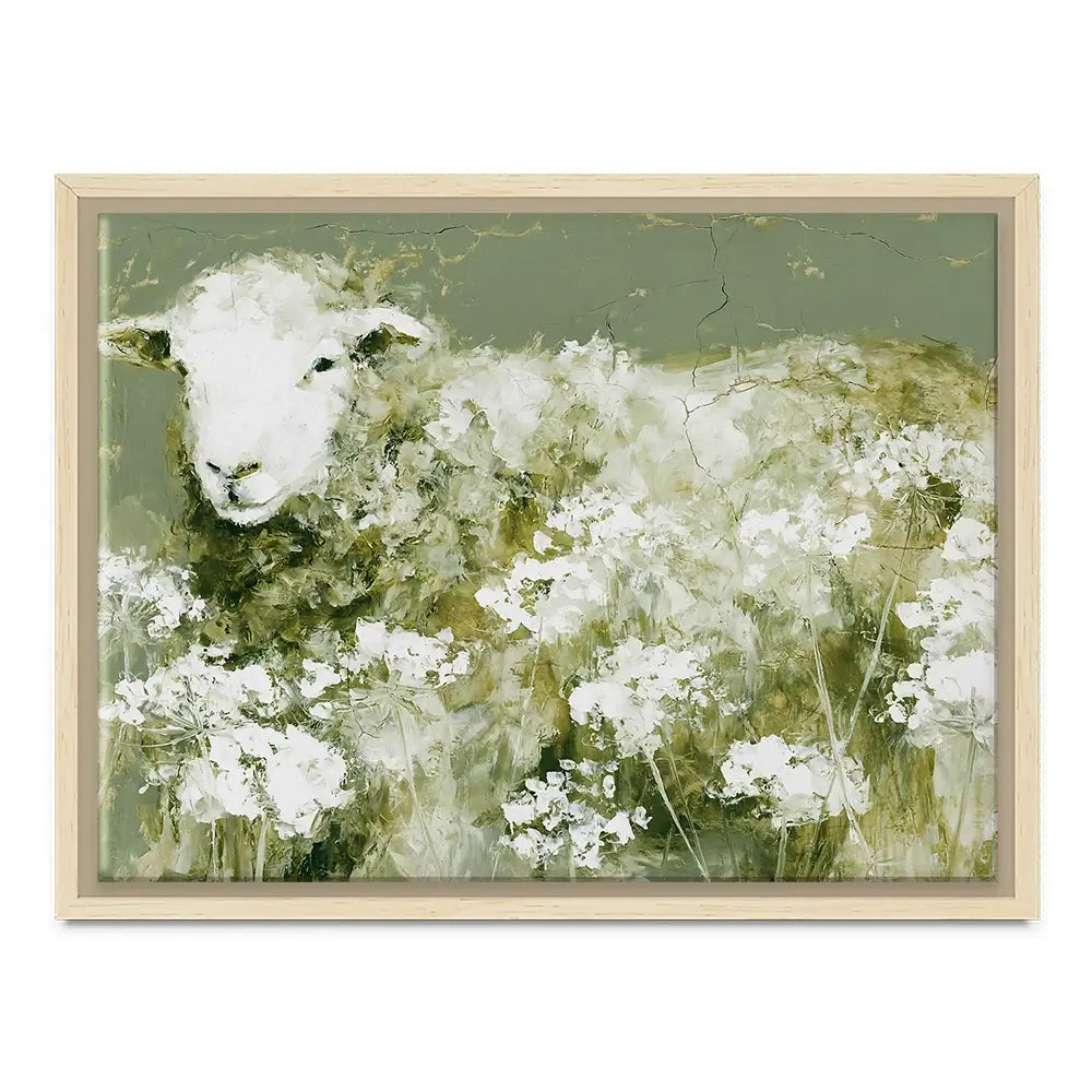 Sheep In Queen Annes Lace Canvas Print Sheep In Queen Annes Lace Canvas Print wall art product Chromatic Storm Studio