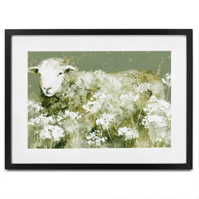 Sheep In Queen Annes Lace Framed Art Print Sheep In Queen Annes Lace Framed Art Print wall art product Chromatic Storm Studio