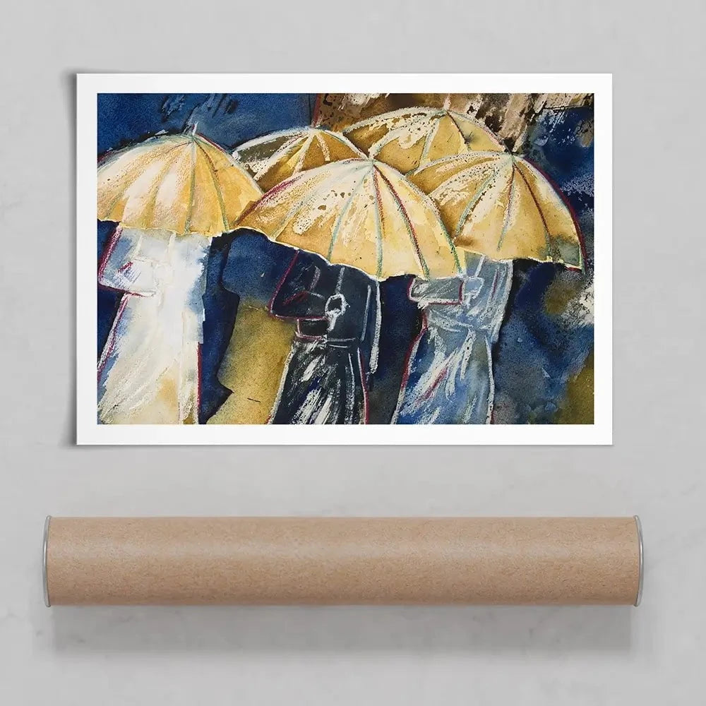 Sheltering From Rain Art Print Sheltering From Rain Art Print wall art product AntoinetteW / Shutterstock