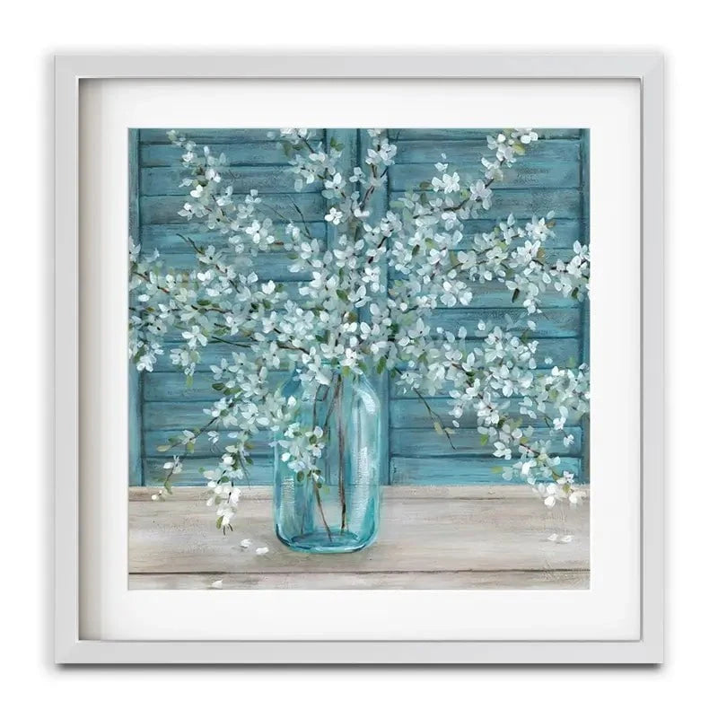 Shuttered Blossoms Framed Art Print Shuttered Blossoms Framed Art Print wall art product Carol Robinson
