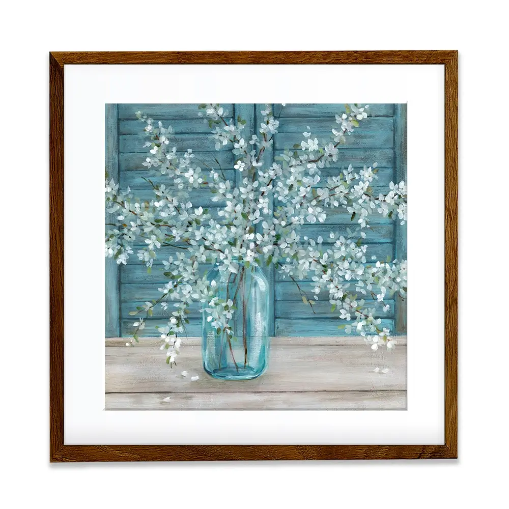Shuttered Blossoms Framed Art Print Shuttered Blossoms Framed Art Print wall art product Carol Robinson