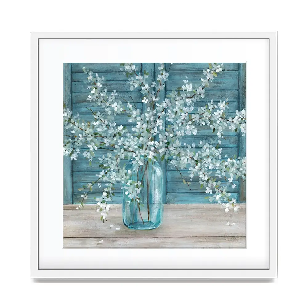 Shuttered Blossoms Framed Art Print Shuttered Blossoms Framed Art Print wall art product Carol Robinson