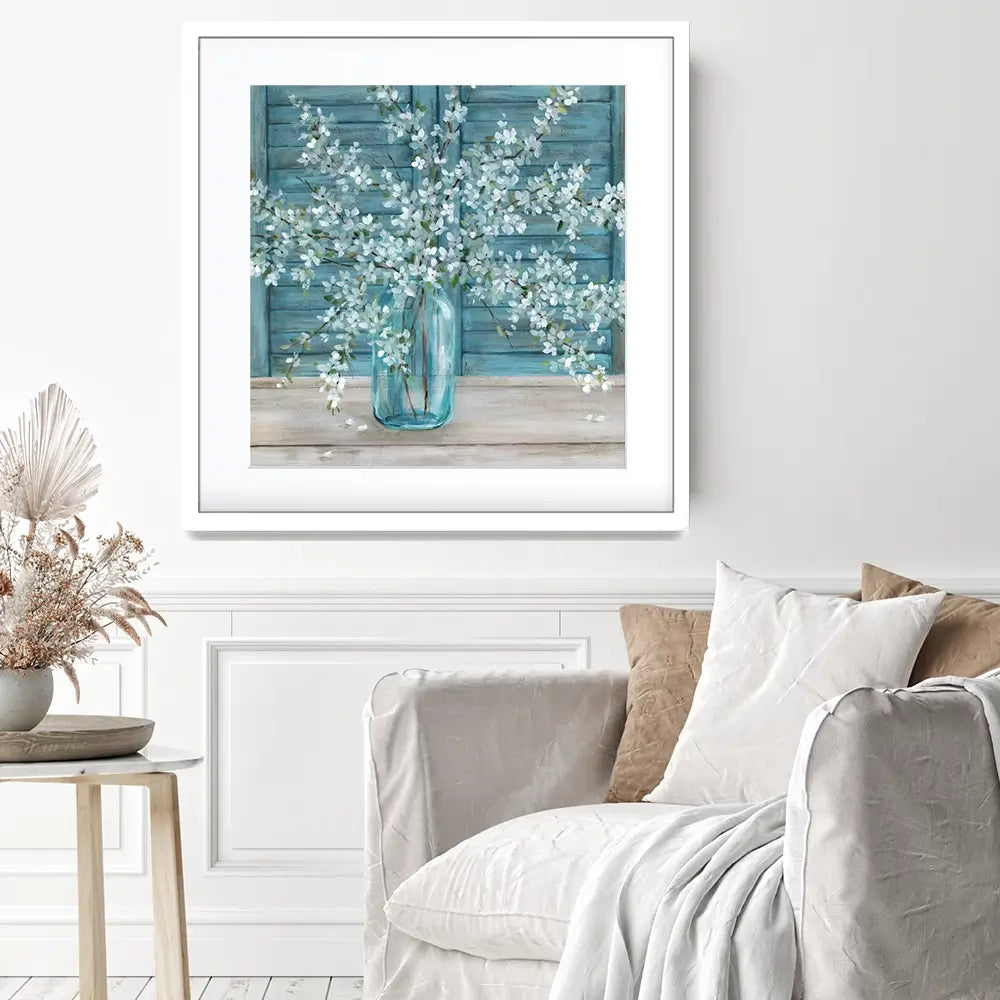 Shuttered Blossoms Framed Art Print Shuttered Blossoms Framed Art Print wall art product Carol Robinson
