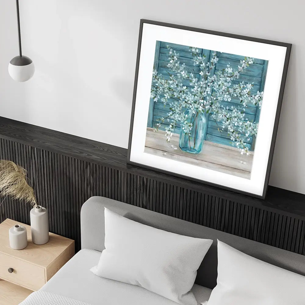 Shuttered Blossoms Framed Art Print Shuttered Blossoms Framed Art Print wall art product Carol Robinson