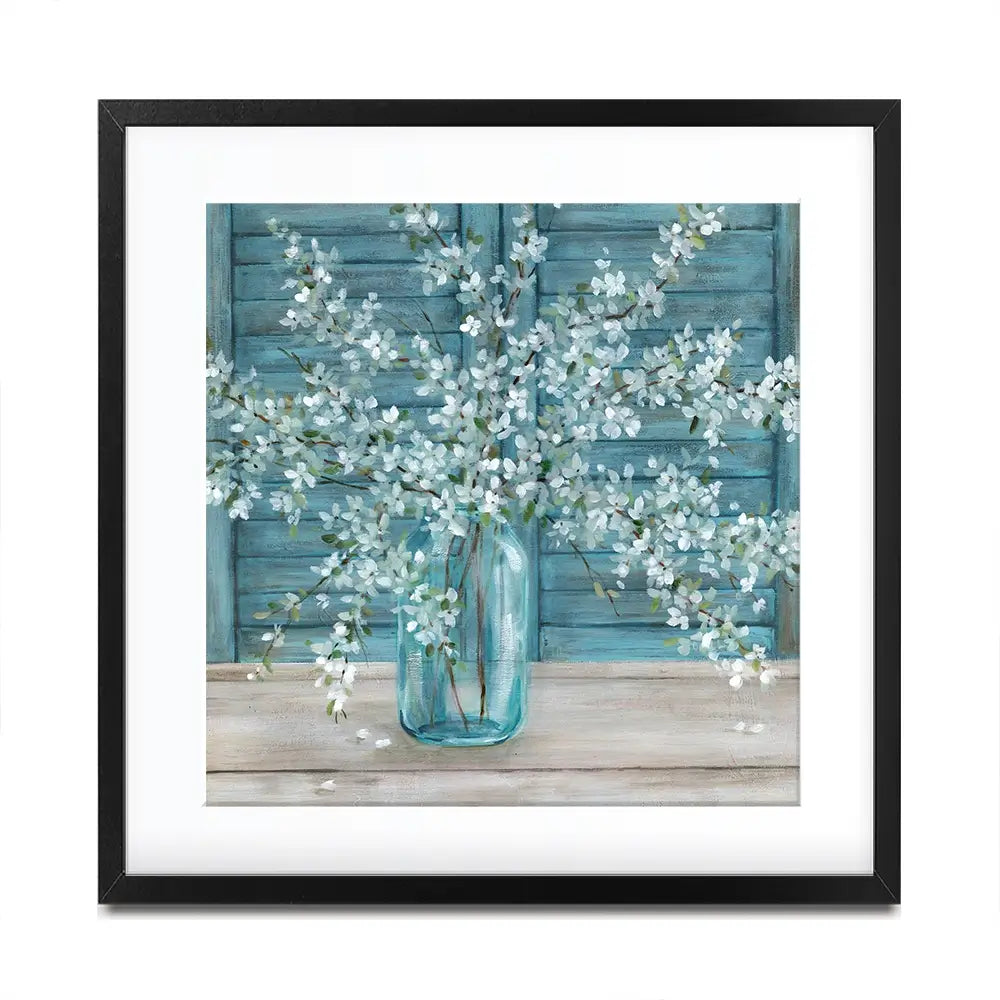 Shuttered Blossoms Framed Art Print Shuttered Blossoms Framed Art Print wall art product Carol Robinson