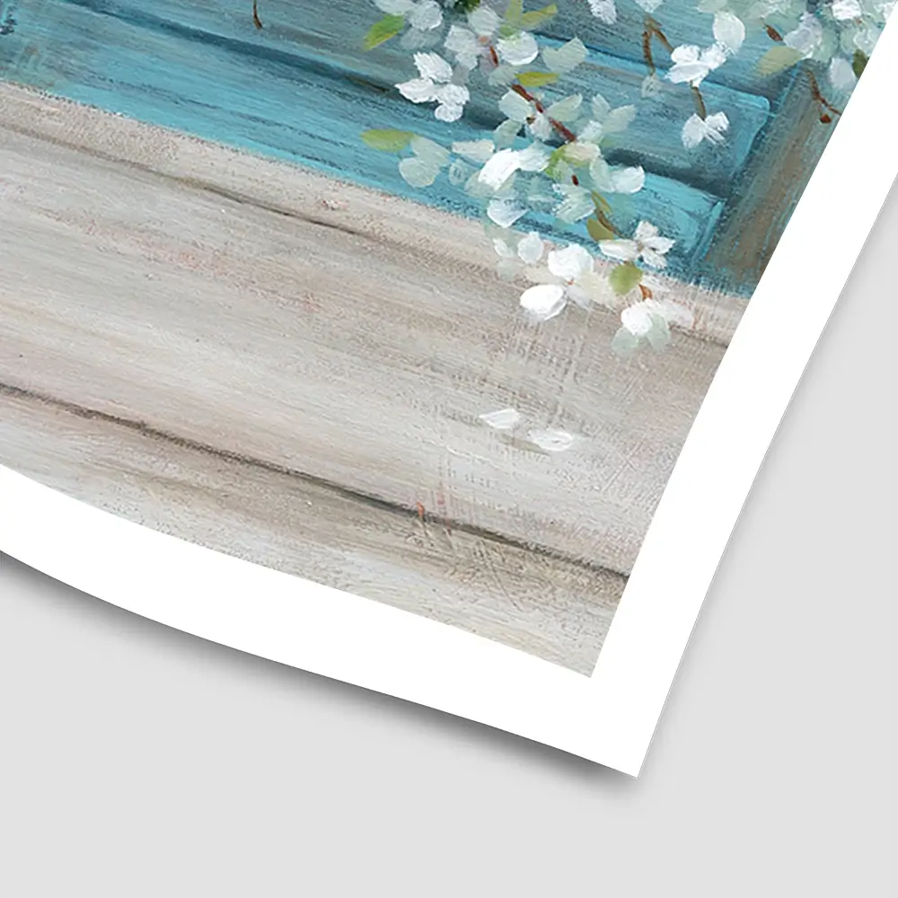 Shuttered Blossoms Square Art Print Shuttered Blossoms Square Art Print wall art product Carol Robinson