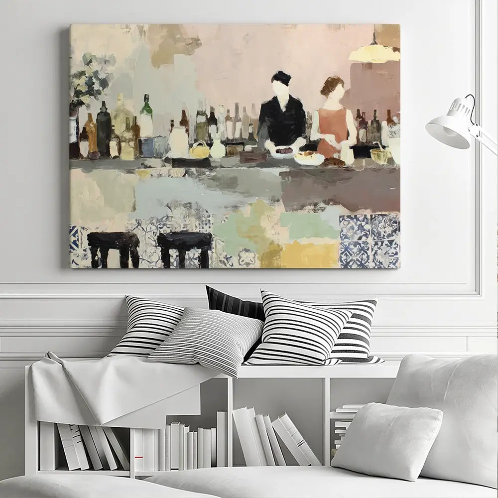 Sicilian Bar Interior Canvas Print Sicilian Bar Interior Canvas Print wall art product Chromatic Storm Studio