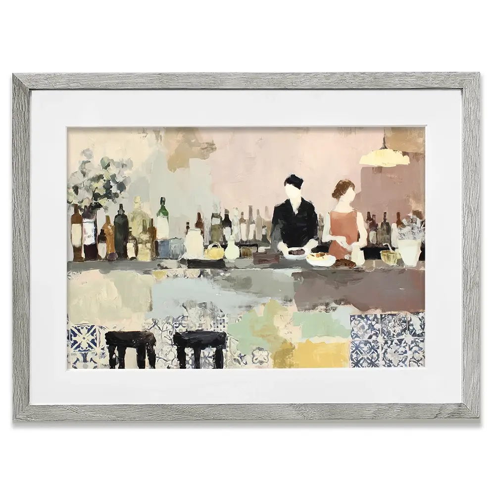 Sicilian Bar Interior Framed Art Print Sicilian Bar Interior Framed Art Print wall art product Chromatic Storm Studio