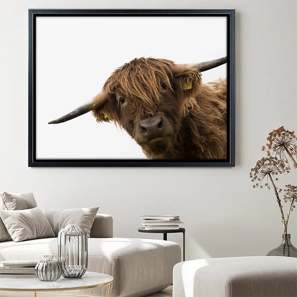Side Peeking Highland Cow Canvas Print Side Peeking Highland Cow Canvas Print wall art product Massimo Cavallo / Shutterstock