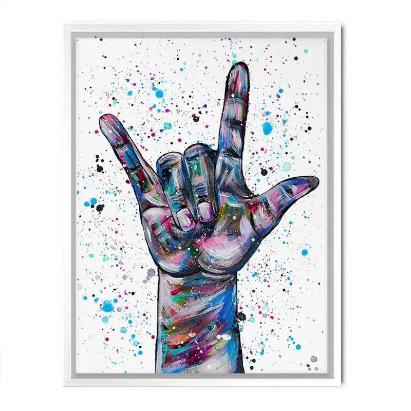 Sign Language I Love You Canvas Print Sign Language I Love You Canvas Print wall art product Emma LC Art