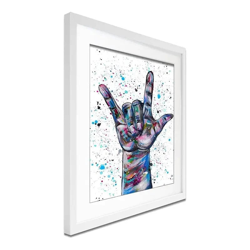Sign Language I Love You Framed Art Print Sign Language I Love You Framed Art Print wall art product Emma LC Art