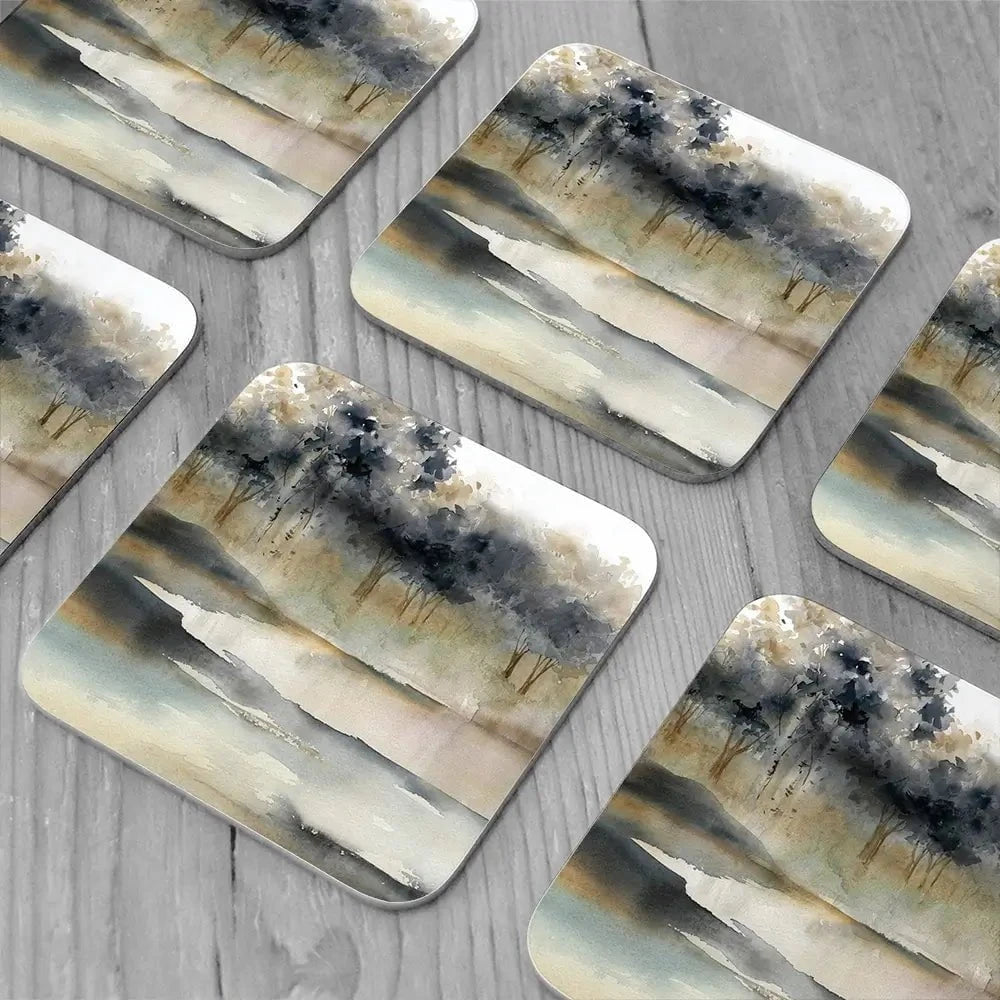 Silent Waters 1 Coaster Set Rainbow Soul Tree Coaster Set | Rainbow Soul Tree Art Coasters wall art product Carol Robinson