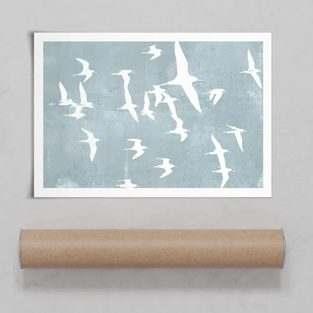 Silhouettes In Flight Art Print Silhouettes In Flight Art Print wall art product Jennifer Goldberger