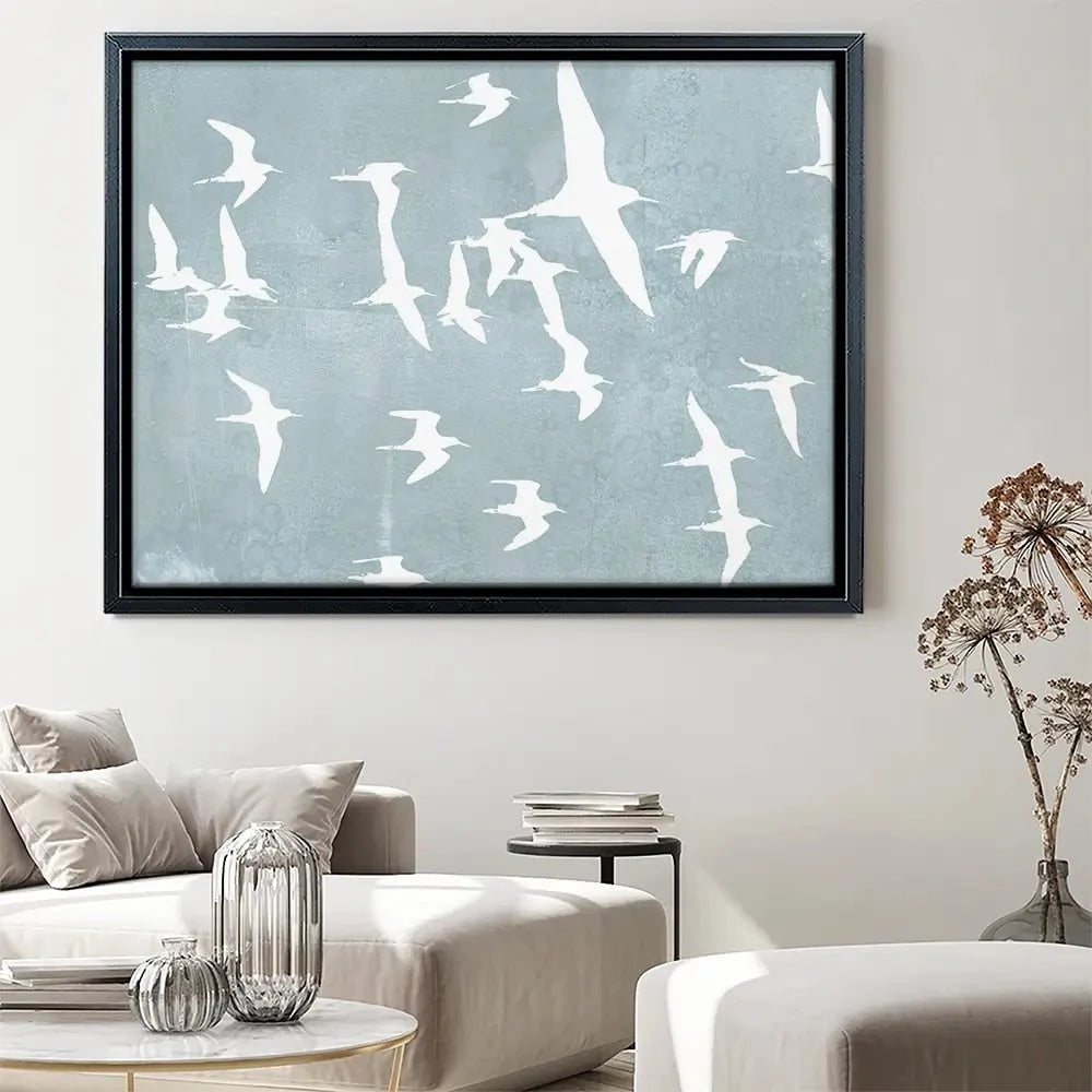 Silhouettes In Flight Canvas Print Silhouettes In Flight Canvas Print wall art product Jennifer Goldberger