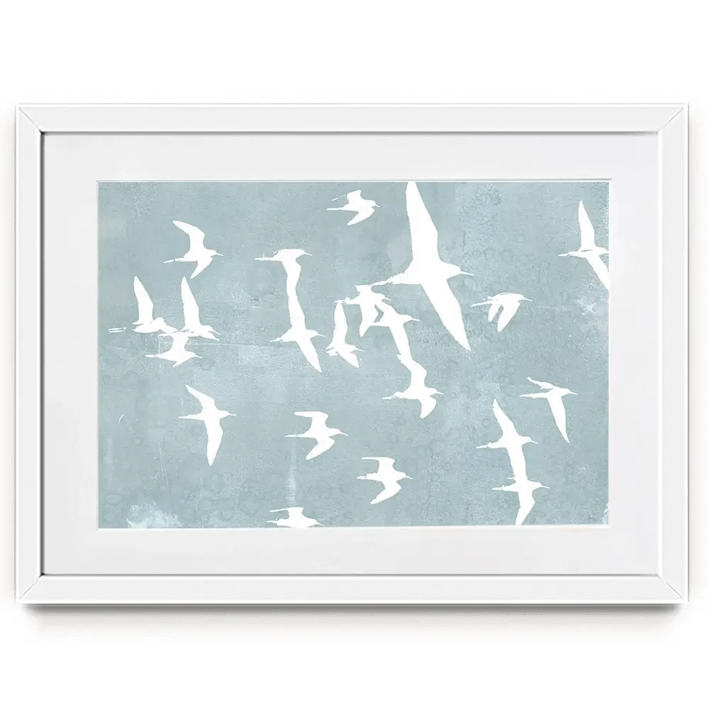 Silhouettes In Flight Framed Art Print Silhouettes In Flight Framed Art Print wall art product Jennifer Goldberger