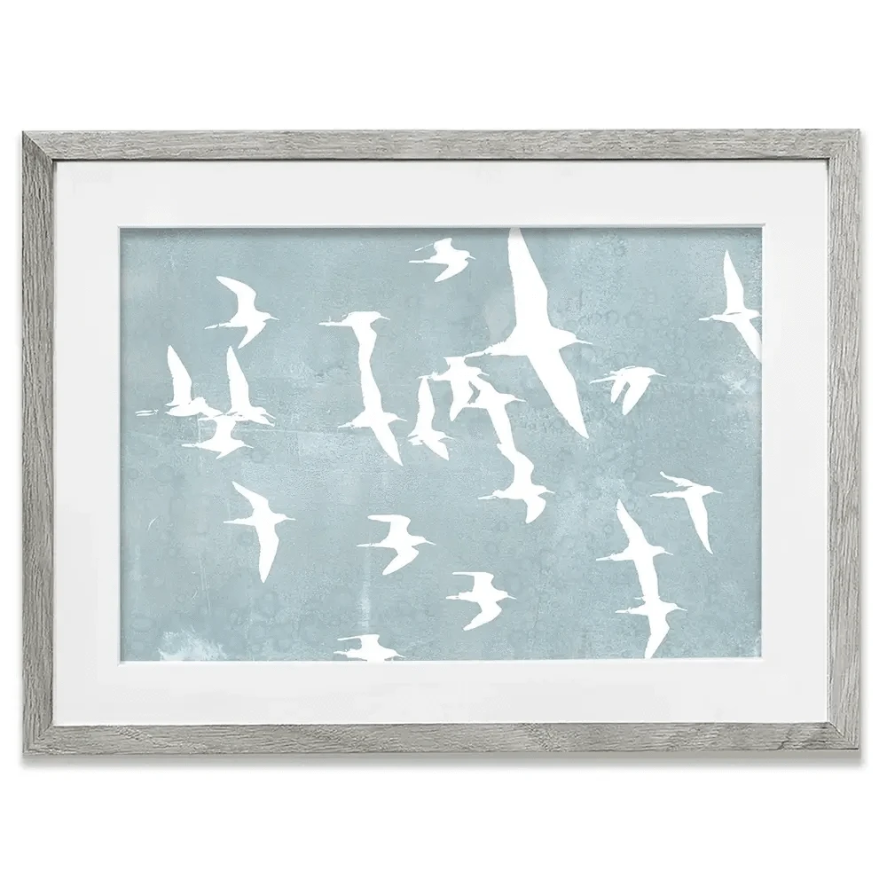 Silhouettes In Flight Framed Art Print Silhouettes In Flight Framed Art Print wall art product Jennifer Goldberger