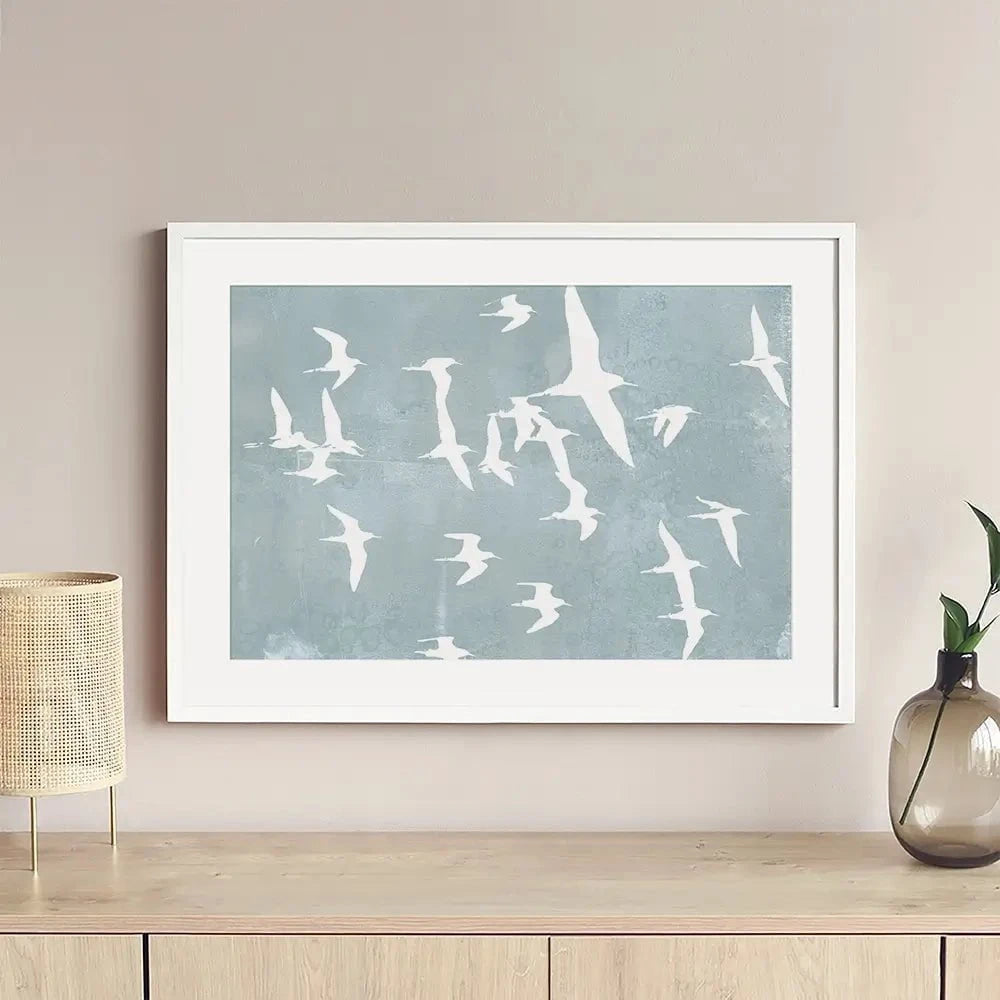 Silhouettes In Flight Framed Art Print Silhouettes In Flight Framed Art Print wall art product Jennifer Goldberger