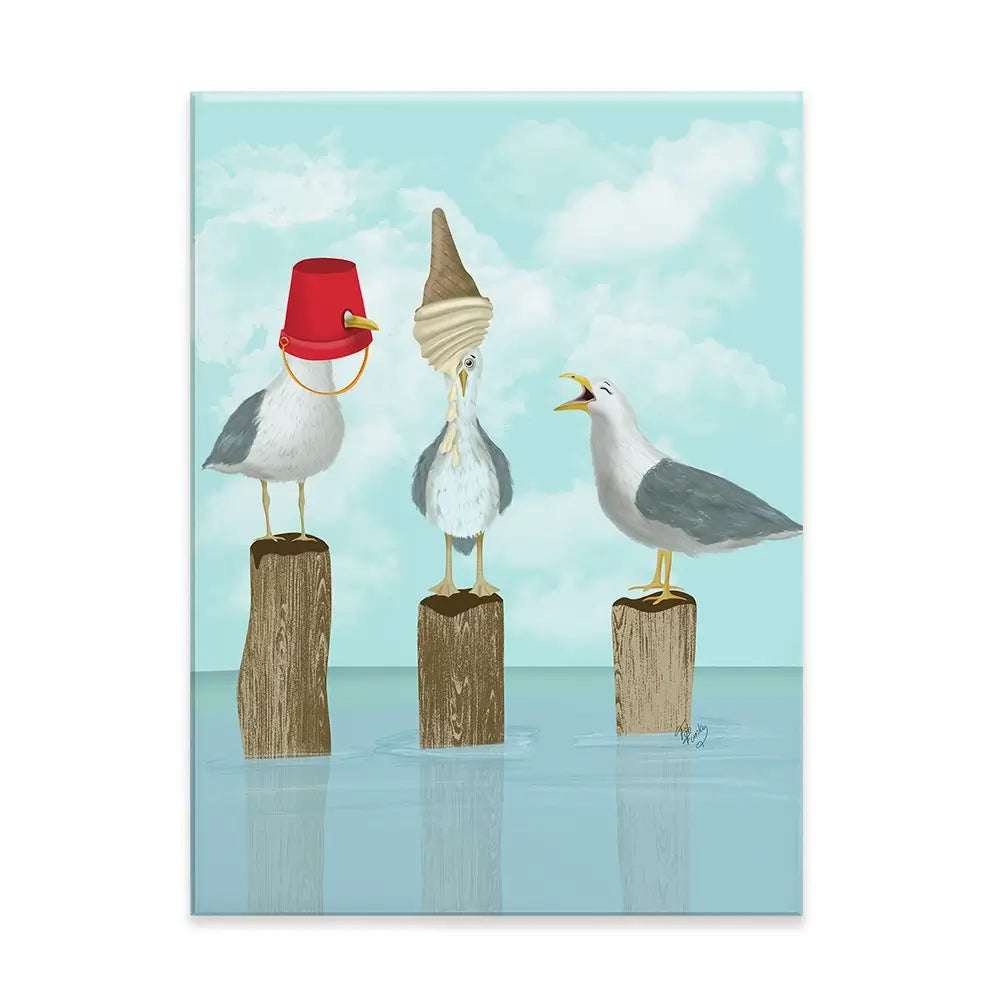 Silly Seagulls Canvas Print Silly Seagulls Canvas Print wall art product Fab Funky