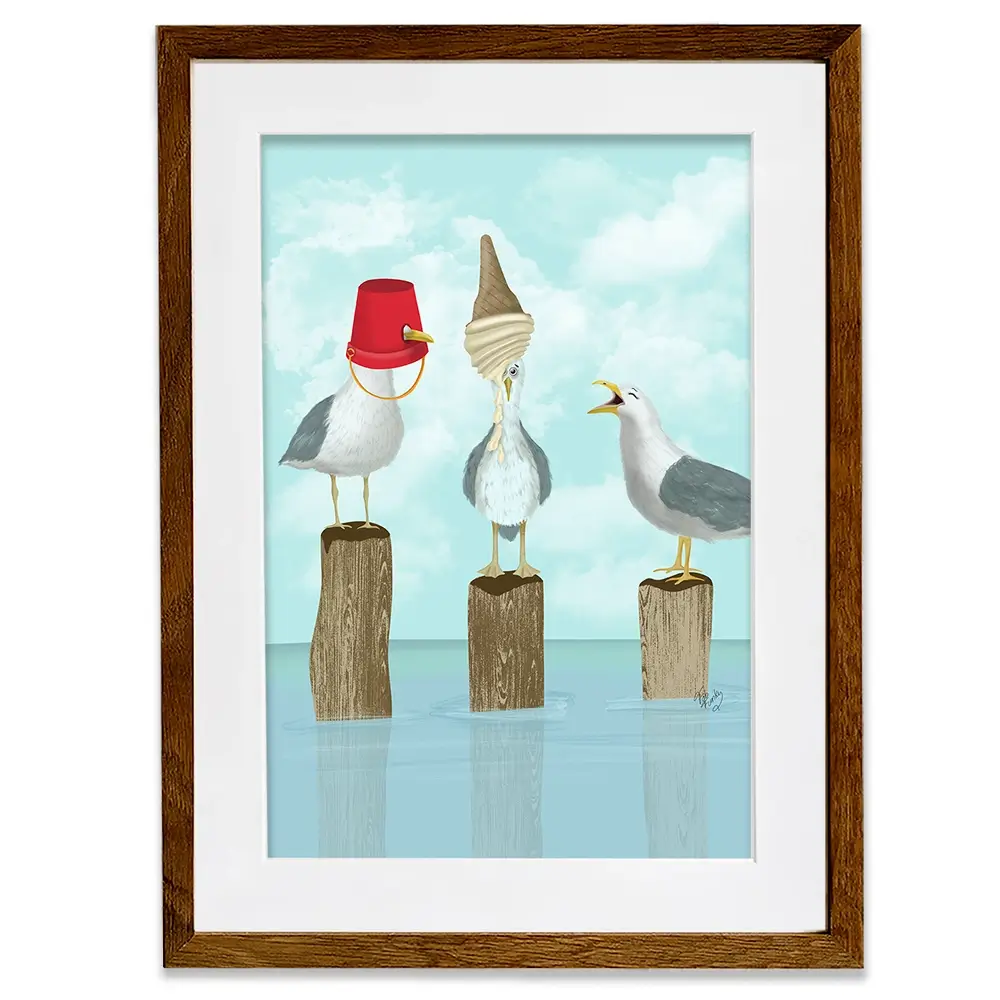 Silly Seagulls Framed Art Print Silly Seagulls Framed Art Print wall art product Fab Funky