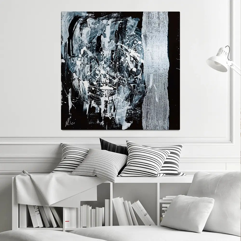 Silver Abstract Canvas Print Silver Abstract Canvas Print wall art product Aimee Linzi
