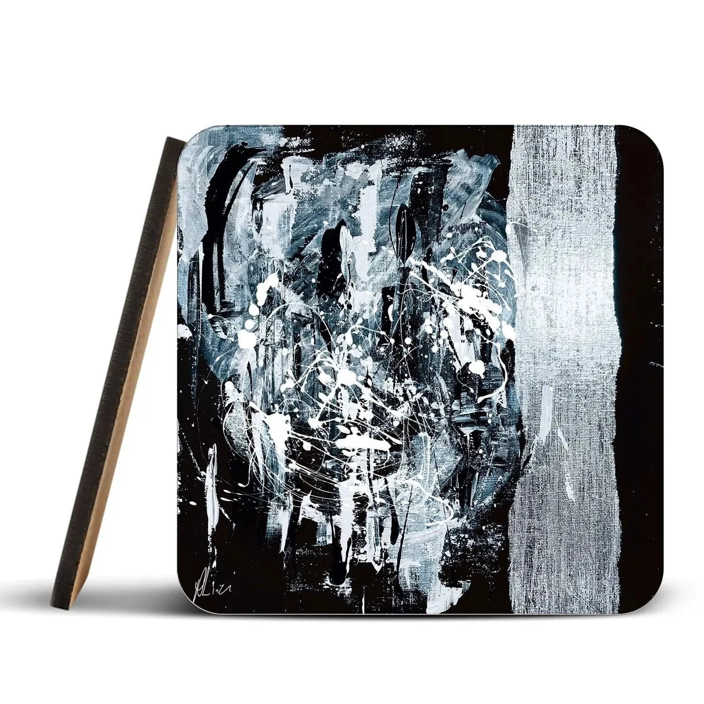 Silver Abstract Coaster Set Rainbow Soul Tree Coaster Set | Rainbow Soul Tree Art Coasters wall art product Aimee Linzi