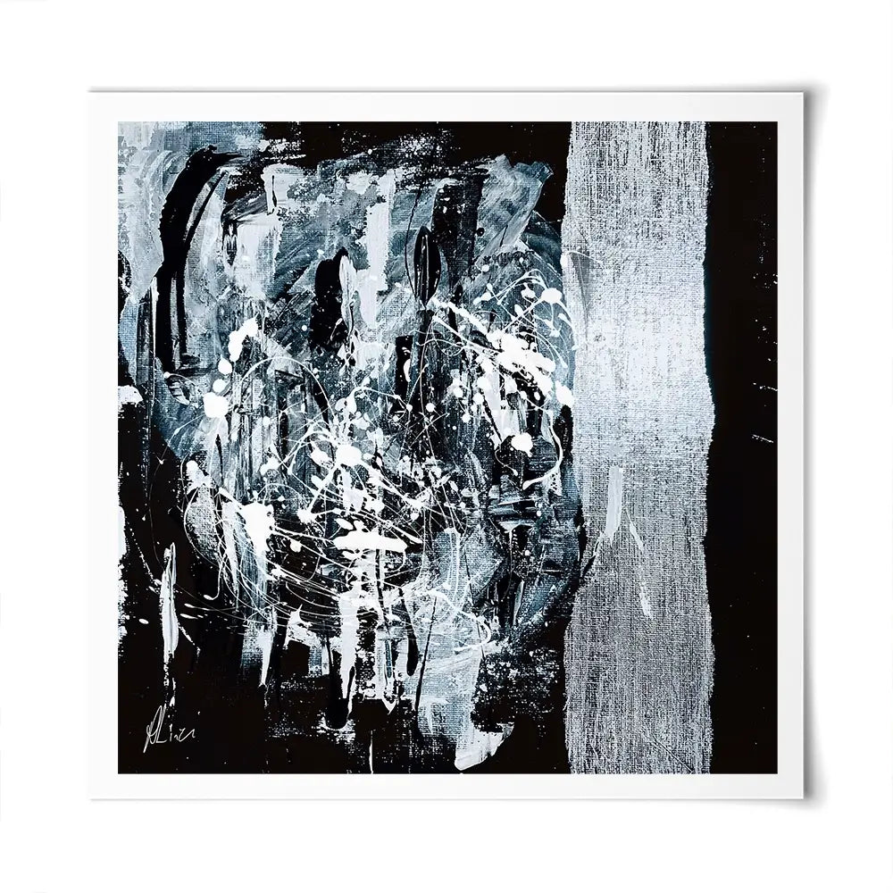 Silver Abstract Square Art Print Silver Abstract Square Art Print wall art product Aimee Linzi